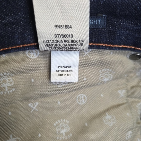 Patagonia Iron Clad Jeans Mens 34x34 Straight Fit Dark Wash Blue Denim Cotton - Picture 7 of 11